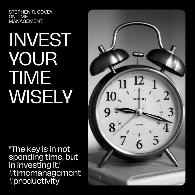 Stephen R. Covey Time management Quote