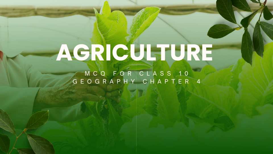 MCQ for Class 10 Geography Chapter 4