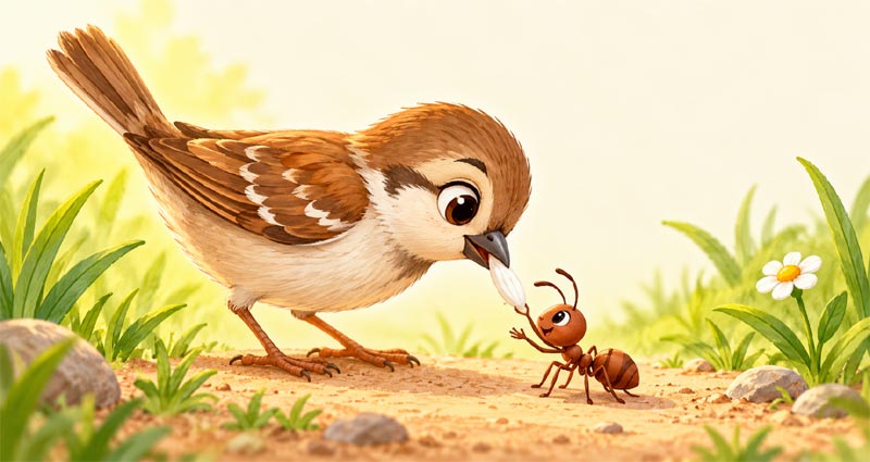 The Little Sparrow Helps a Friend