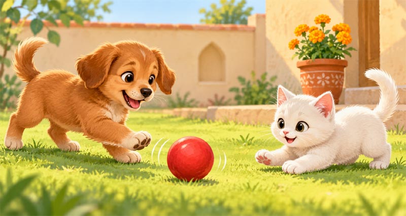 Motu the Puppy Shares His Ball