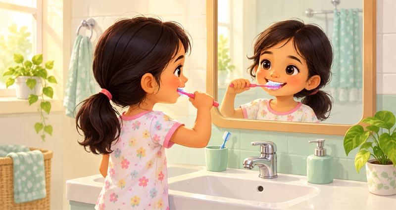 Tara Brushes Her Teeth