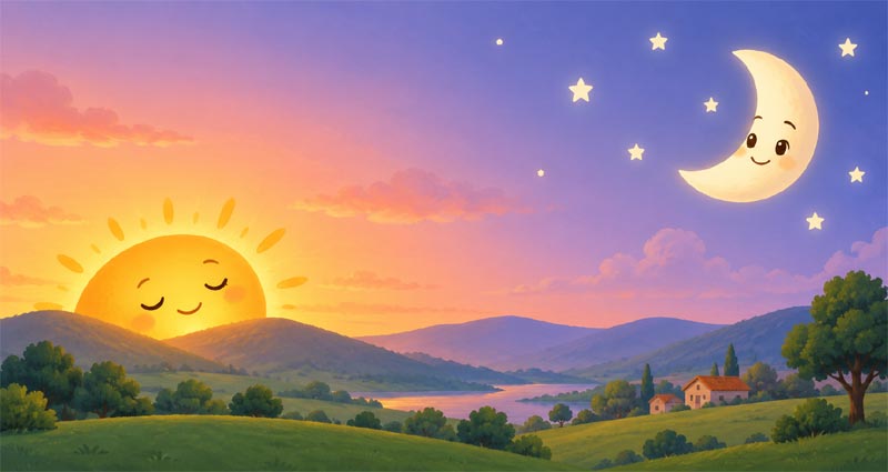The Sleepy Sun and the Moon
